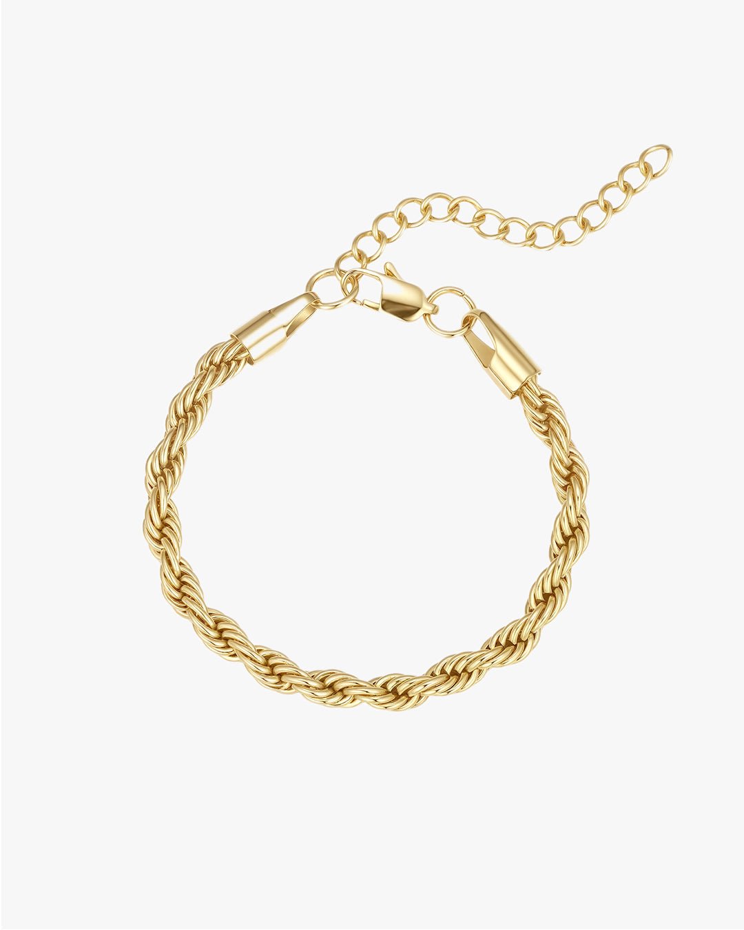Gold Rope Chain Bracelet β 4mm Twist Design