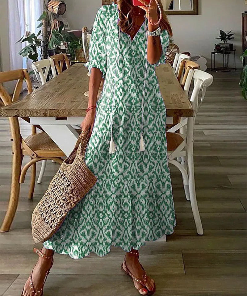 Women's Half Sleeve Boho Dress | Maxi