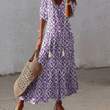 Women's Half Sleeve Boho Dress | Maxi