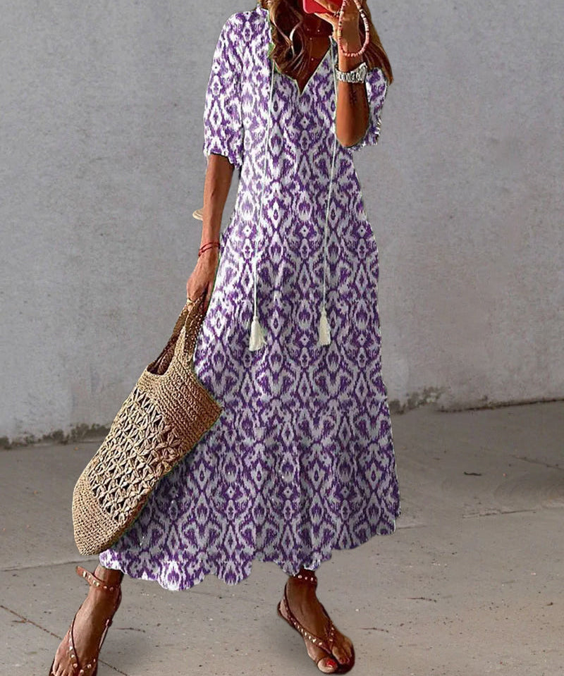Women's Half Sleeve Boho Dress | Maxi