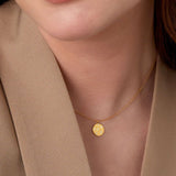 Gold Charm with Stones Necklace - Brilliant Gem Pendant - 18K Gold tone