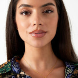 Gold Half Moon Necklace - Dainty Crescent Pendant - 18K Gold Tone