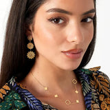 Silver Clovers All Over Necklace - Lucky Four-Leaf Motif - Silver Tone