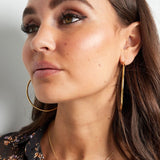 Gold Connected Chain Necklace - Modern Link Design - 18K Gold Tone