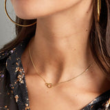 Gold Connected Chain Necklace - Modern Link Design - 18K Gold Tone
