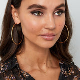 Gold Connected Chain Necklace - Modern Link Design - 18K Gold Tone