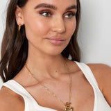 Gold Thick Link Chain Heart Necklace - Statement Pendant Chain