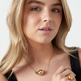 Gold Drop Necklace - Minimalist Polished Pendant - 18K Gold Tone