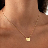 Gold Secret Note Necklace - Dainty Locket Pendant - 18K Gold Tone
