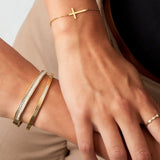 Gold Cross Bracelet - Faith Symbol Pendant - 18K Gold Tone
