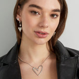 Gold Pearl and Heart Pendant Earrings - Romantic Heritage - 18K Gold Tone