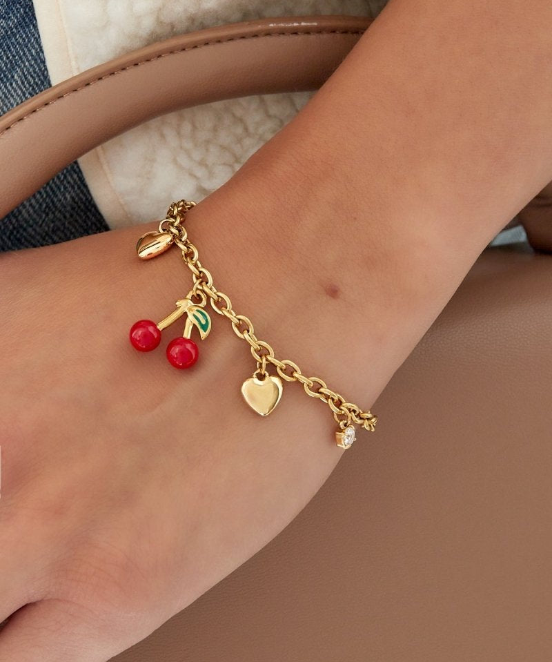 Silver Cherish Charm Bracelet - Meaningful Heart Charm - Silver Tone