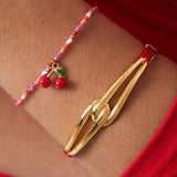 Gold Connect with Me Bracelet - Elegant Linked Chain - 18K Gold Tone