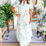 Women’s Tiered Vintage Print Dress | Maxi