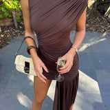 Women Cap Sleeves Stylish Wrap Wedding Guest Dress | Mini