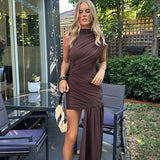 Women Cap Sleeves Stylish Wrap Wedding Guest Dress | Mini