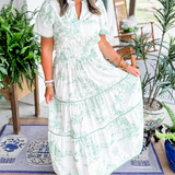 Women’s Tiered Vintage Print Dress | Maxi