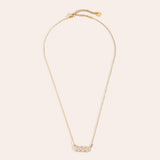 Gold Up and Down Zirconia Necklace - Sparkling Layered Pendant - 18K Gold tone