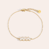 Gold Up and Down Zirconia Bracelet - Sparkling Layered Gem Design