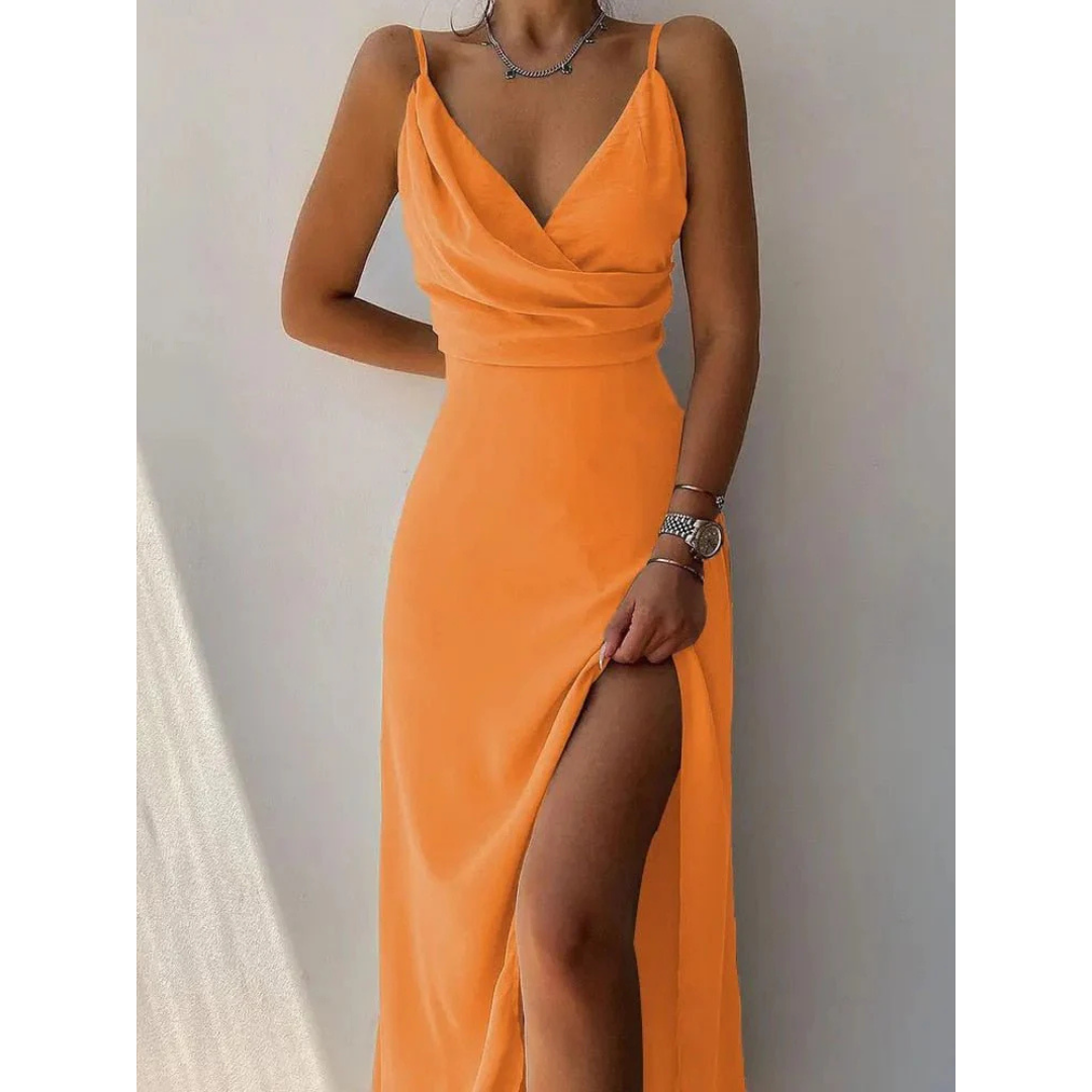 Women's Stylish V-Neck Spaghetti Straps Maxi Dress | Summer