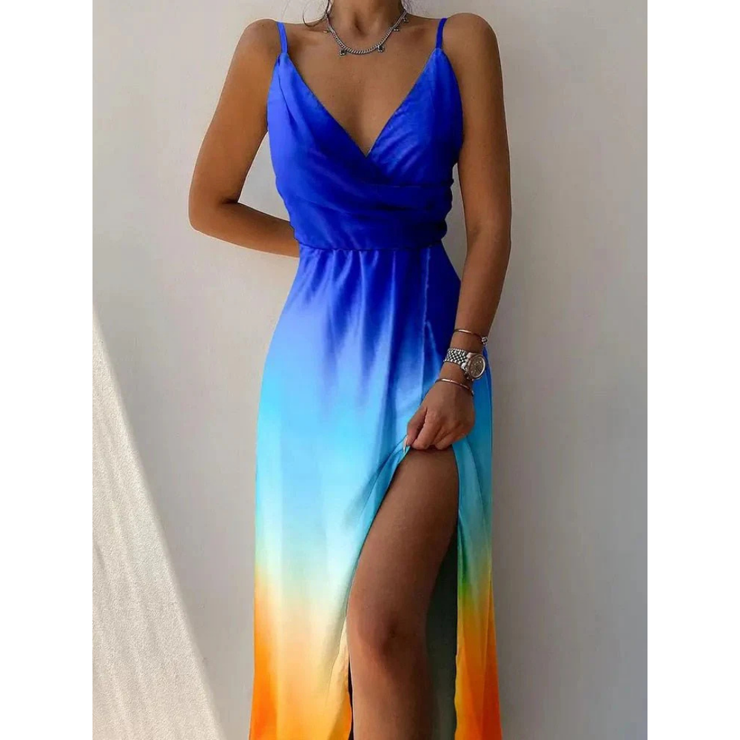 Women's Stylish V-Neck Spaghetti Straps Maxi Dress | Summer