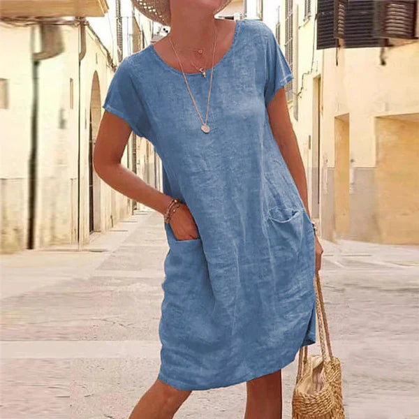 Women's Short Sleeve Dress with Pockets | Mini