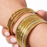 Silver Small Rhinestone Bangle - Dainty Crystal Cuff - Silver Tone