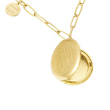 Gold Layered Charm Necklace - Chain Coin & Good Luck Motif - 18K Gold Tone