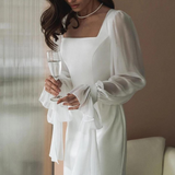 Women's White Long Sleeve Wedding Dress | Maxi