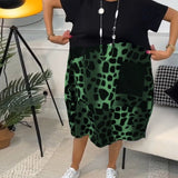 Women's Short Sleeve Contrast Print | Midi