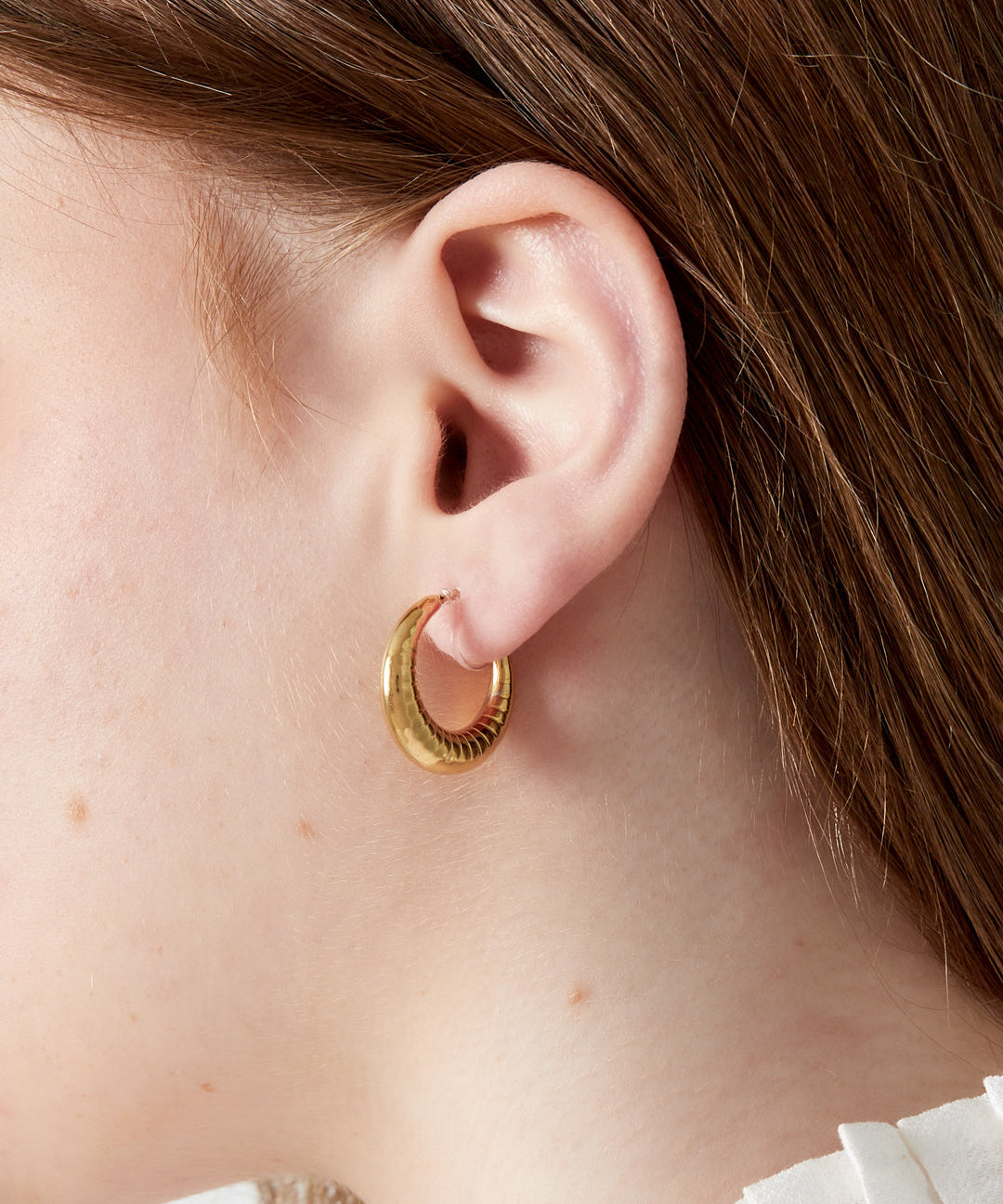 Silver Soleil Clip Hoop Earrings - Radiant Sun Design - Non-Pierced