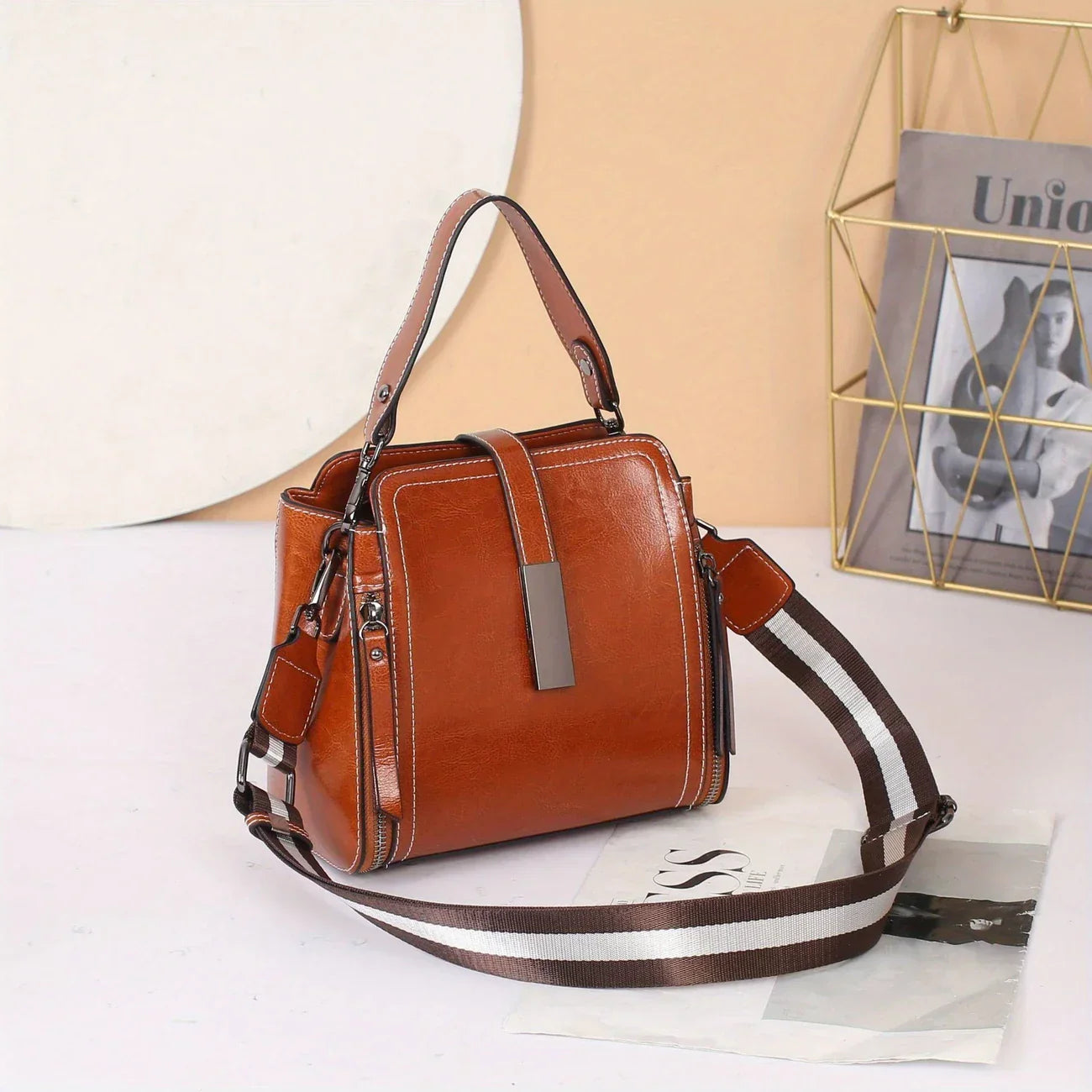Leather Women’s Crossbody Tote Bag