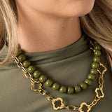 Gold Fleur Clover Chain Necklace - Lucky Flower Pendant - 18K Gold Tone