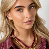 Gold Rope Heart Necklace - Braided Heart Charm - 18K Gold Tone