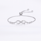Adjustable Gold Infinity Bracelet with Crystal Highlights