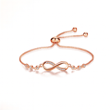 Adjustable Gold Infinity Bracelet with Crystal Highlights