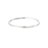 Silver Basic Bangle Bracelet - Classic Minimalist Cuff - Silver Tone
