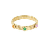 Gold Bohemian Eclectic Bracelet - Boho Chic Charm Design - 18K Gold Tone