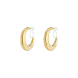 Gold Soleil Hoop Clip Earrings - Radiant Sun Design - Non-Pierced