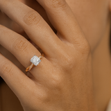 Gold Braided Ring - Twist Design - 18K Gold Tone - Clear Zirconia Stone