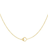 Gold Connected Chain Necklace - Modern Link Design - 18K Gold Tone