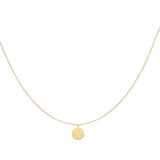 Gold Charm with Stones Necklace - Brilliant Gem Pendant - 18K Gold tone