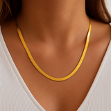 Gold-Tone Herringbone Flat Chain Necklace