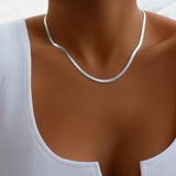Gold-Tone Herringbone Flat Chain Necklace
