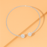 Slim Gold Choker with Pavé Detailing and Dual Stones