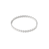 Silver Circled Bangle - Sleek Circular Cuff - Silver Tone