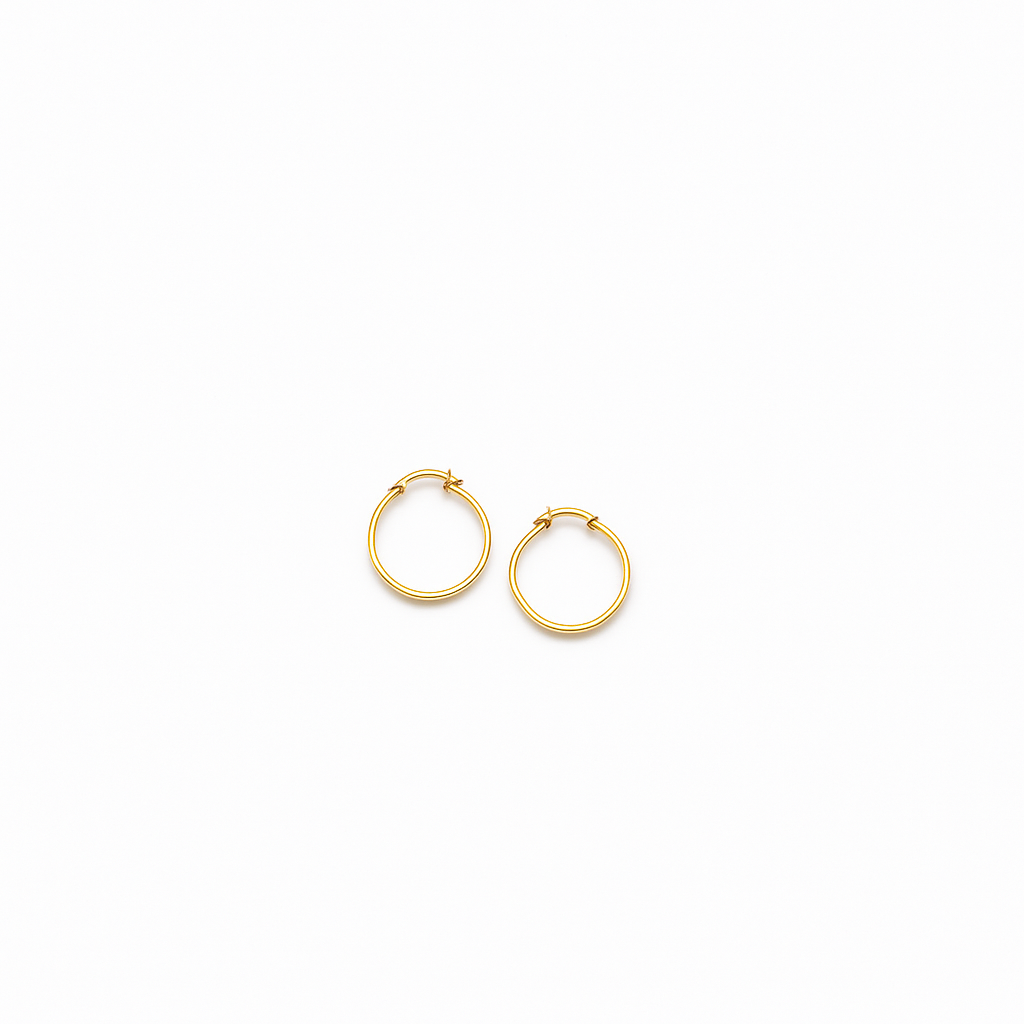 Classic Polished Hoop Earrings in a Timeless Gold Tone Finish