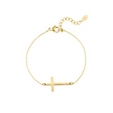 Gold Cross Bracelet - Faith Symbol Pendant - 18K Gold Tone