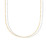 Gold Beaded Chain Necklace - Delicate Minimalist Layer Design - 18K Gold Plated