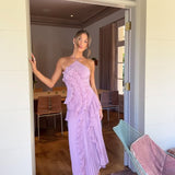 Women's Ruffle Pleated Weddng Guest Dress | Maxi